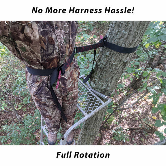 Silent Slide Adjustable Hunter Safety Belt – Quiet 360° Tree Stand Harness, USA Made