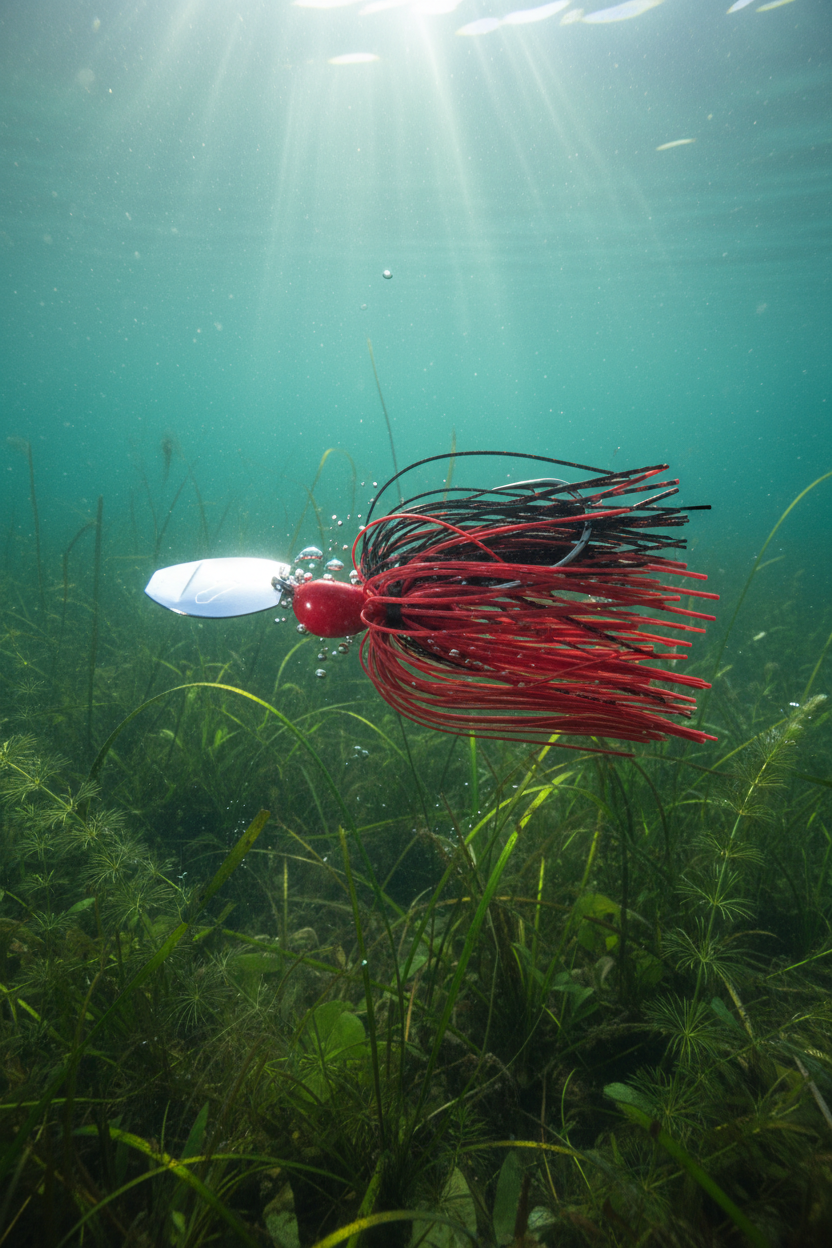 Chatter Jig Fire color underwater lifestyle photo