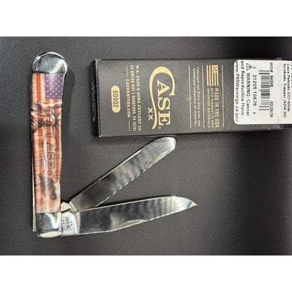 Case XX Trapper Pocket Knife 4254 SS – Patriotic White Synthetic Handle