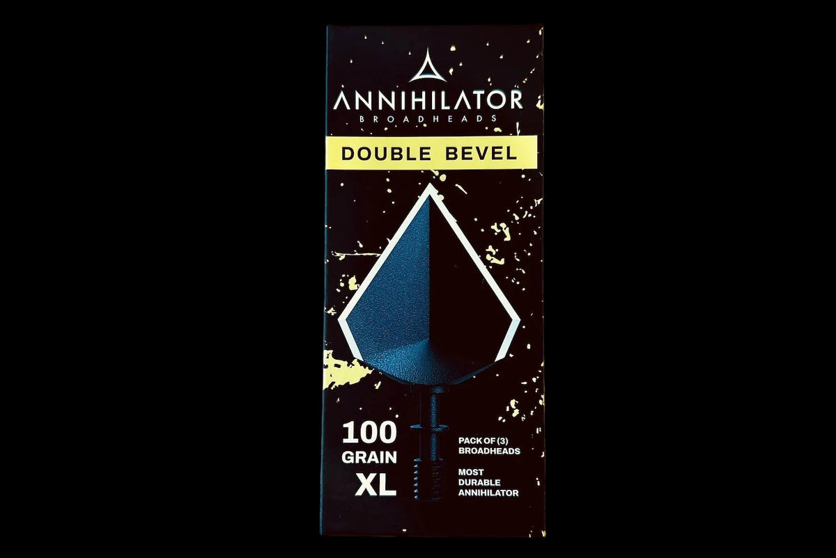 Annihilator Broadheads Double Bevel XL 100 – 1-1/16" Cut, Single-Piece Steel, 3-Pack