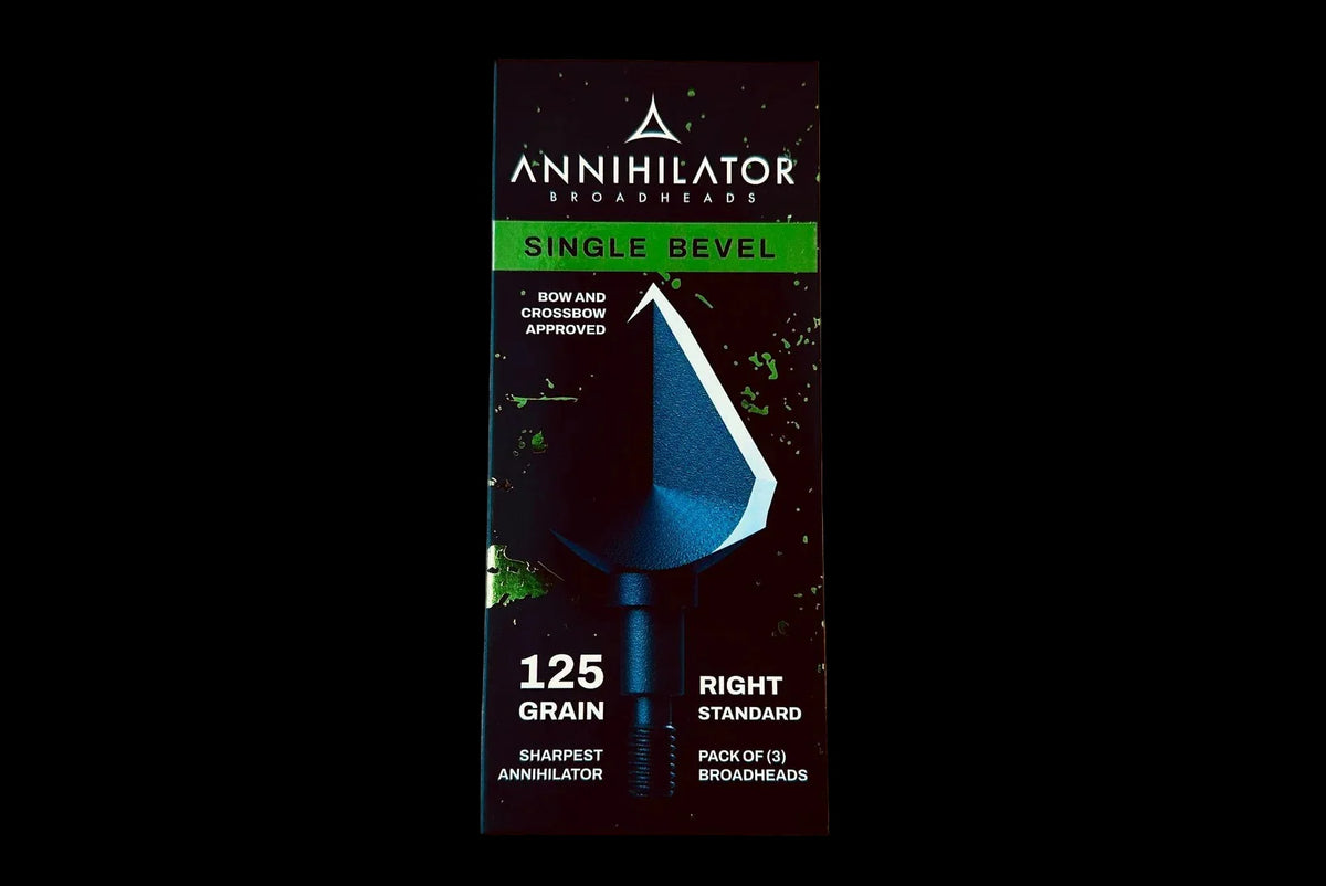 Annihilator Broadheads Single Bevel 125 – 1" Cut, Right or Left Rotation, 3-Pack