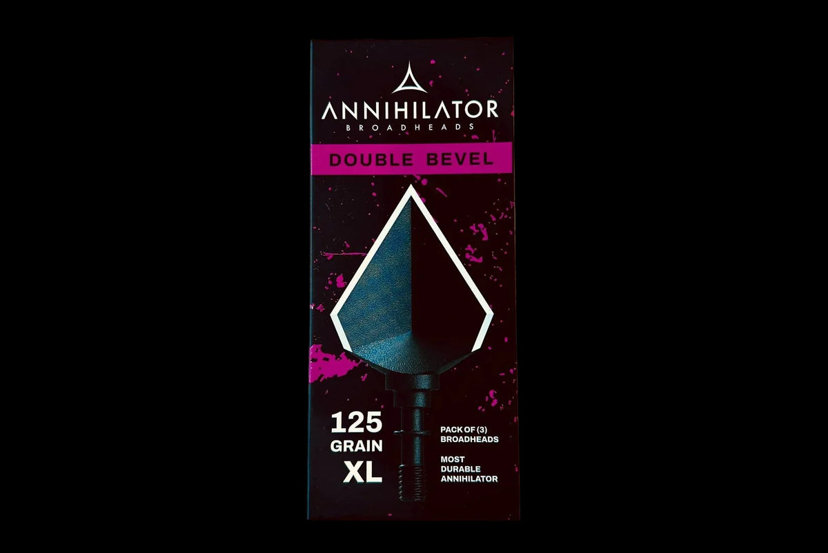 Annihilator Broadheads Double Bevel XL 125 – 1-1/16" Cut, Single-Piece Steel, 3-Pack