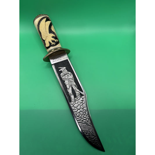 Bob Hardin Custom Bowie Knife 1989 – Scrimshaw Eagle, Serial No. 5 of 25