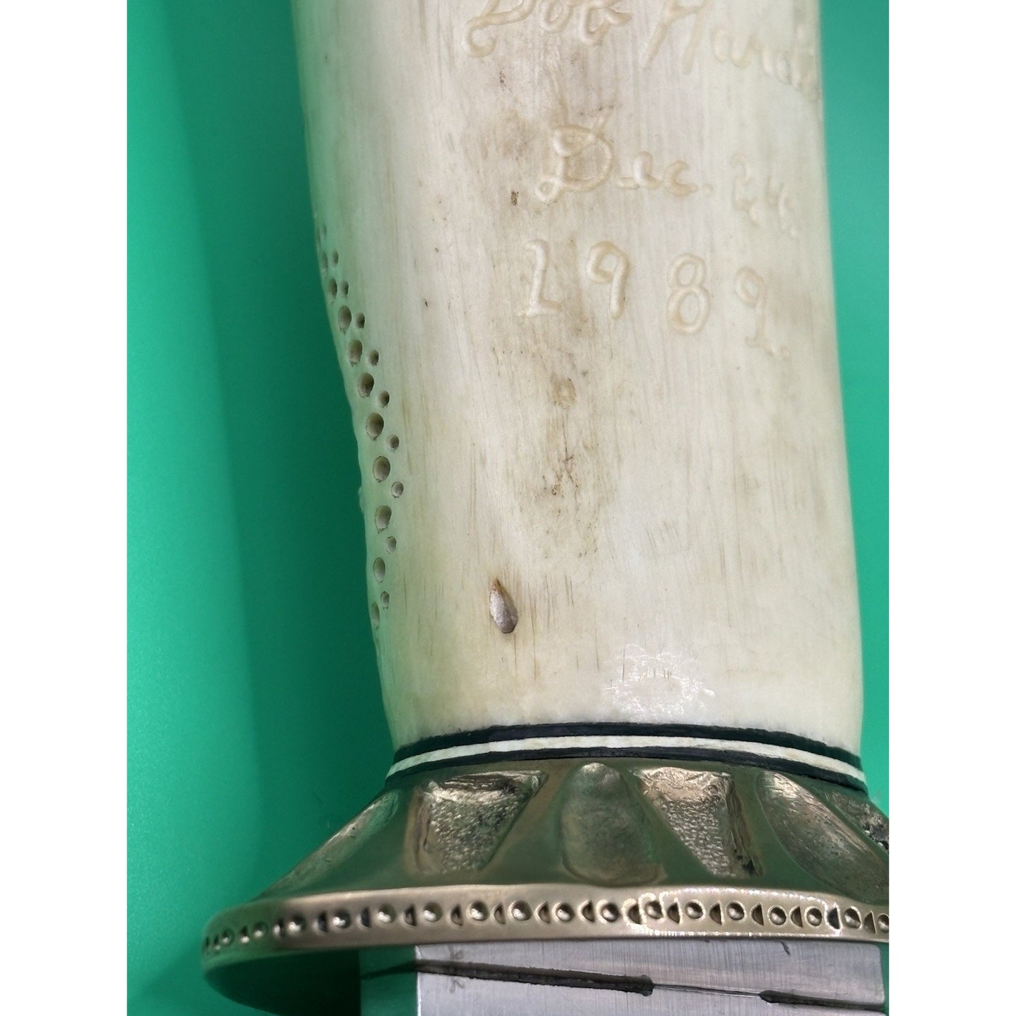 Bob Hardin Custom Bowie Knife 1989 – Scrimshaw Eagle, Serial No. 5 of 25