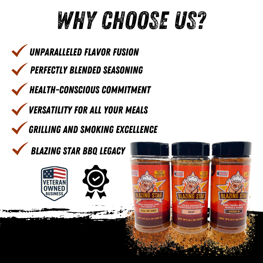 Blazing Star BBQ Barbecue Bundle – 3-Pack Seasoning Rub Set