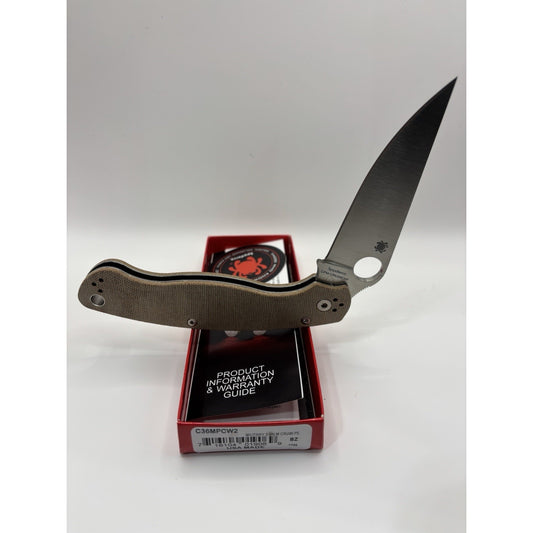 Spyderco Military 2 CPM CRU-WEAR Brown Micarta EDC Folding Knife