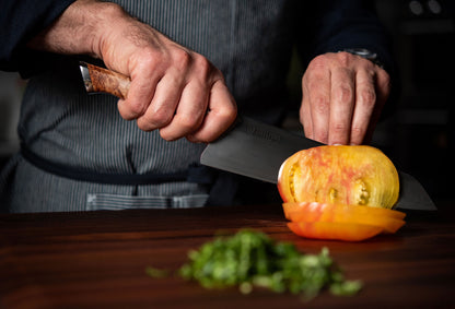 STEELPORT 8" Chef Knife | American 52100 Carbon Steel | Oregon Maple Burl Handle