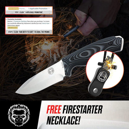 "The Silverback" Full Tang D2 Outdoor Camping Knife Gift Set