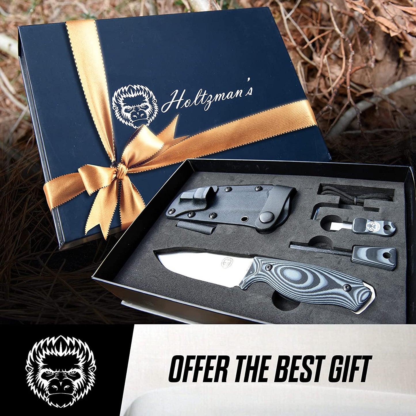 "The Silverback" Full Tang D2 Outdoor Camping Knife Gift Set