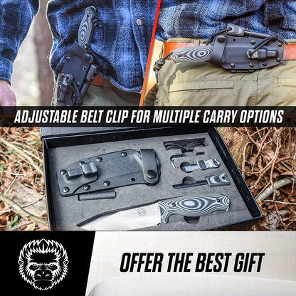 "The Silverback" Full Tang D2 Outdoor Camping Knife Gift Set