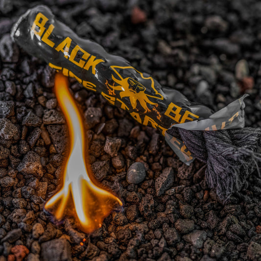 Black Beard Fire Starter Tinder | Waterproof & Windproof | 50+ Fires | Made in USA