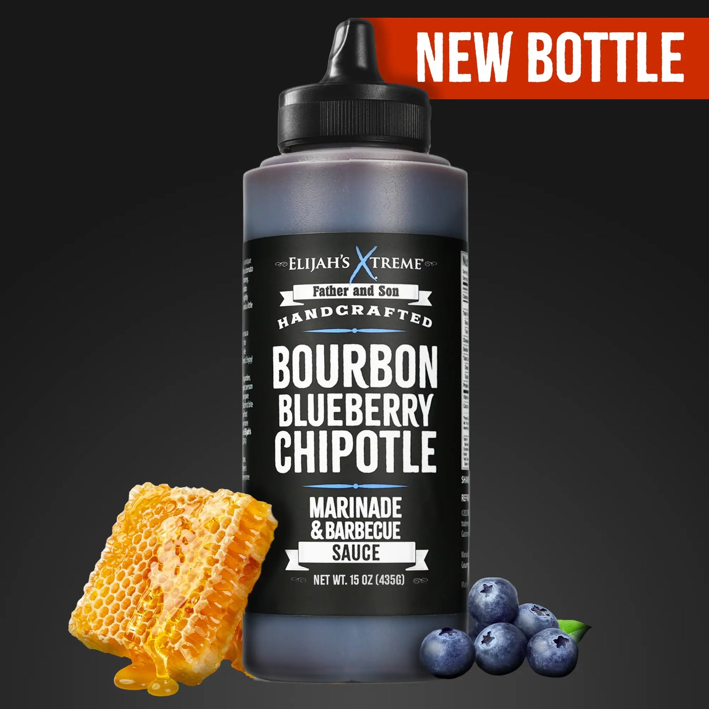 Elijah's Xtreme Bourbon Blueberry Chipotle BBQ Sauce & Marinade – 15.3 oz