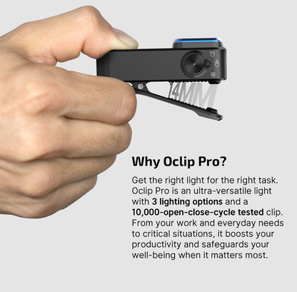 Olight Oclip Pro Clip Light – Flood, Spot & Red Modes | 500 Lumens | USB-C Rechargeable
