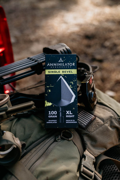 Annihilator Broadheads Single Bevel XL 100 – 1-1/16" Cut, Right or Left Rotation, 3-Pack