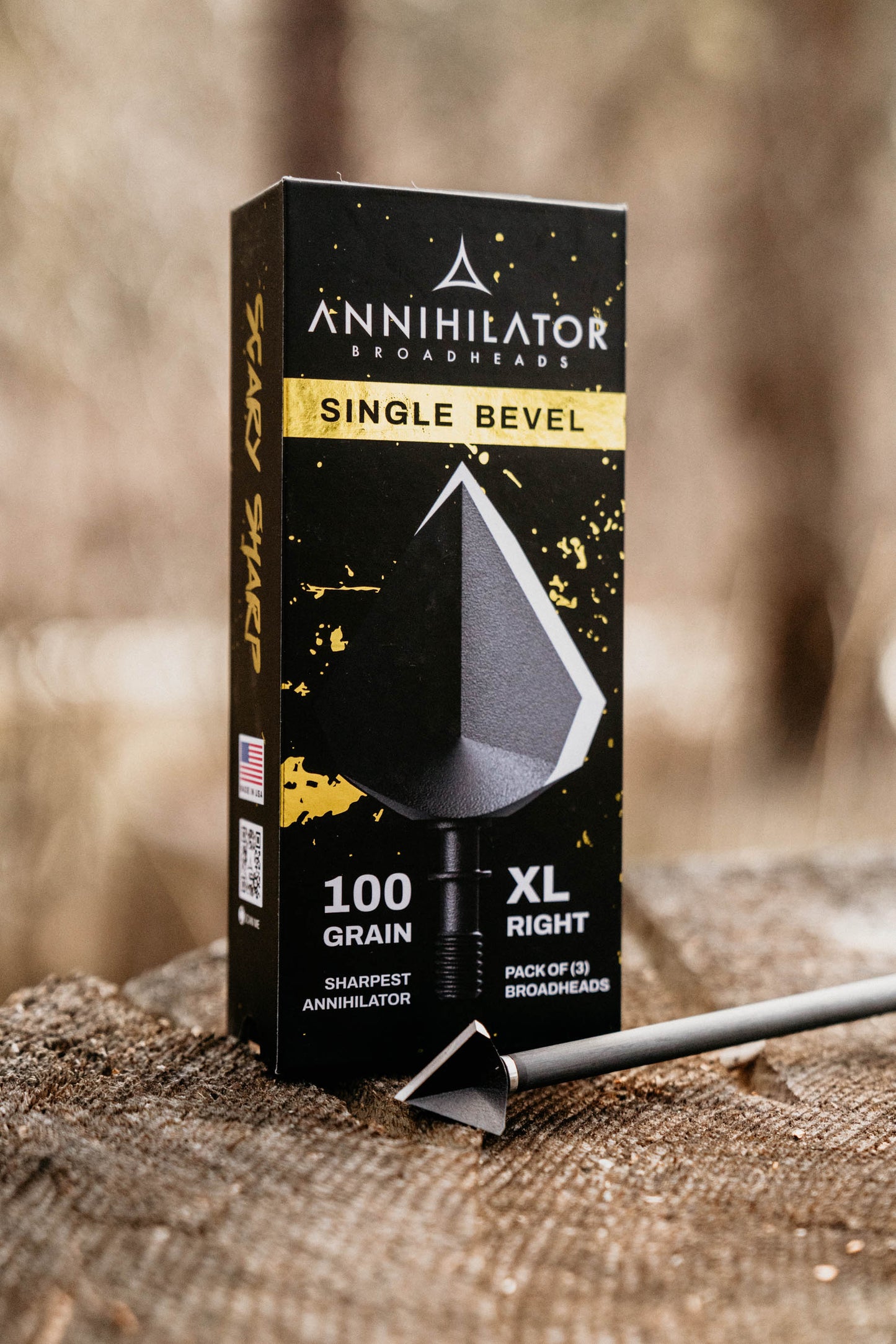 Annihilator Broadheads Single Bevel XL 100 – 1-1/16" Cut, Right or Left Rotation, 3-Pack