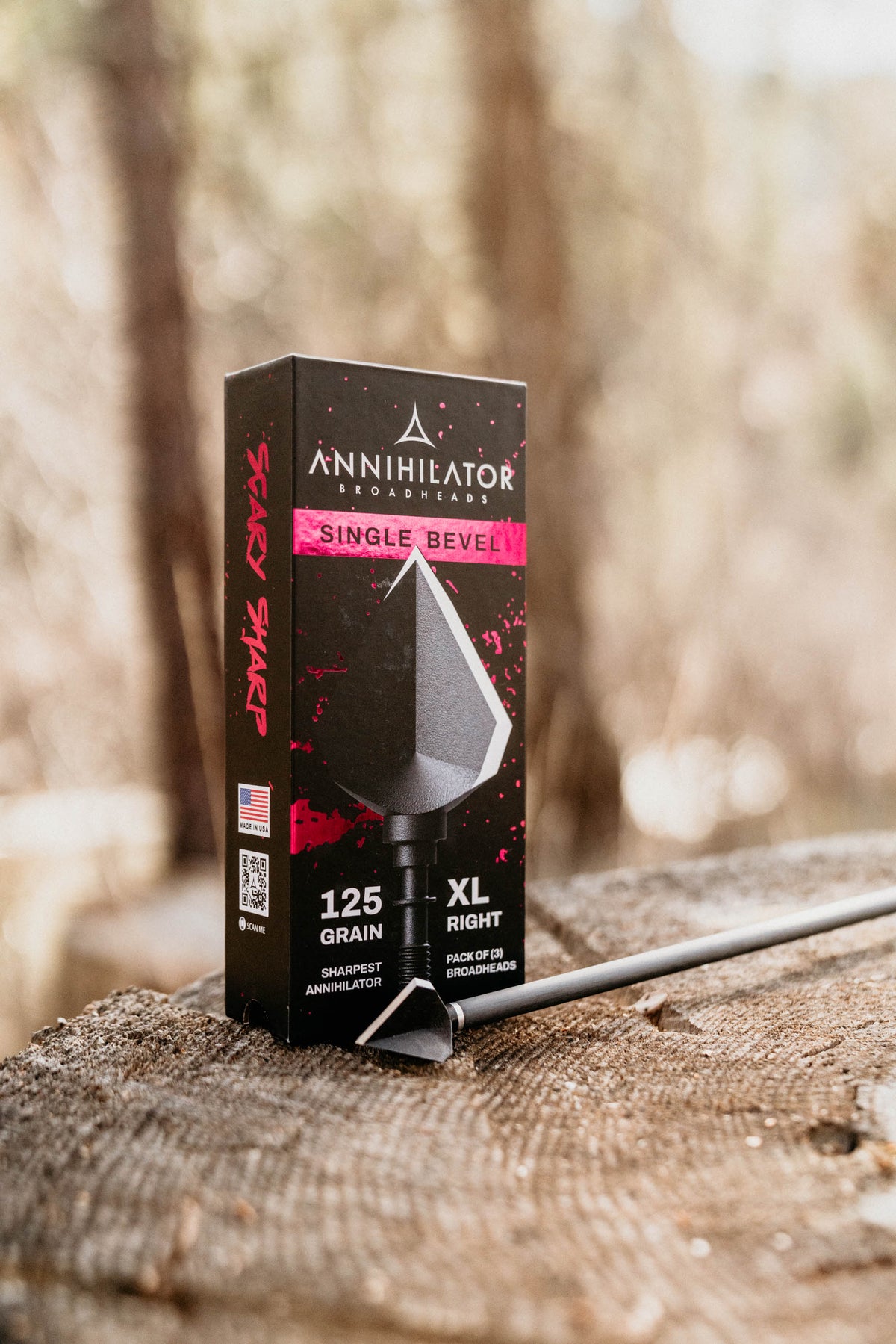 Annihilator Broadheads Single Bevel XL 125 – 1-1/16" Cut, Right or Left Rotation, 3-Pack