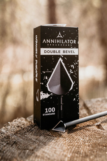 Annihilator Broadheads Double Bevel 100 – 1" Cut, Single-Piece Steel, 3-Pack