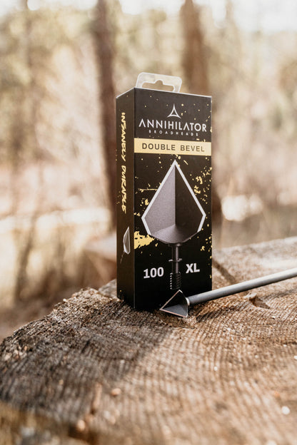 Annihilator Broadheads Double Bevel XL 100 – 1-1/16" Cut, Single-Piece Steel, 3-Pack