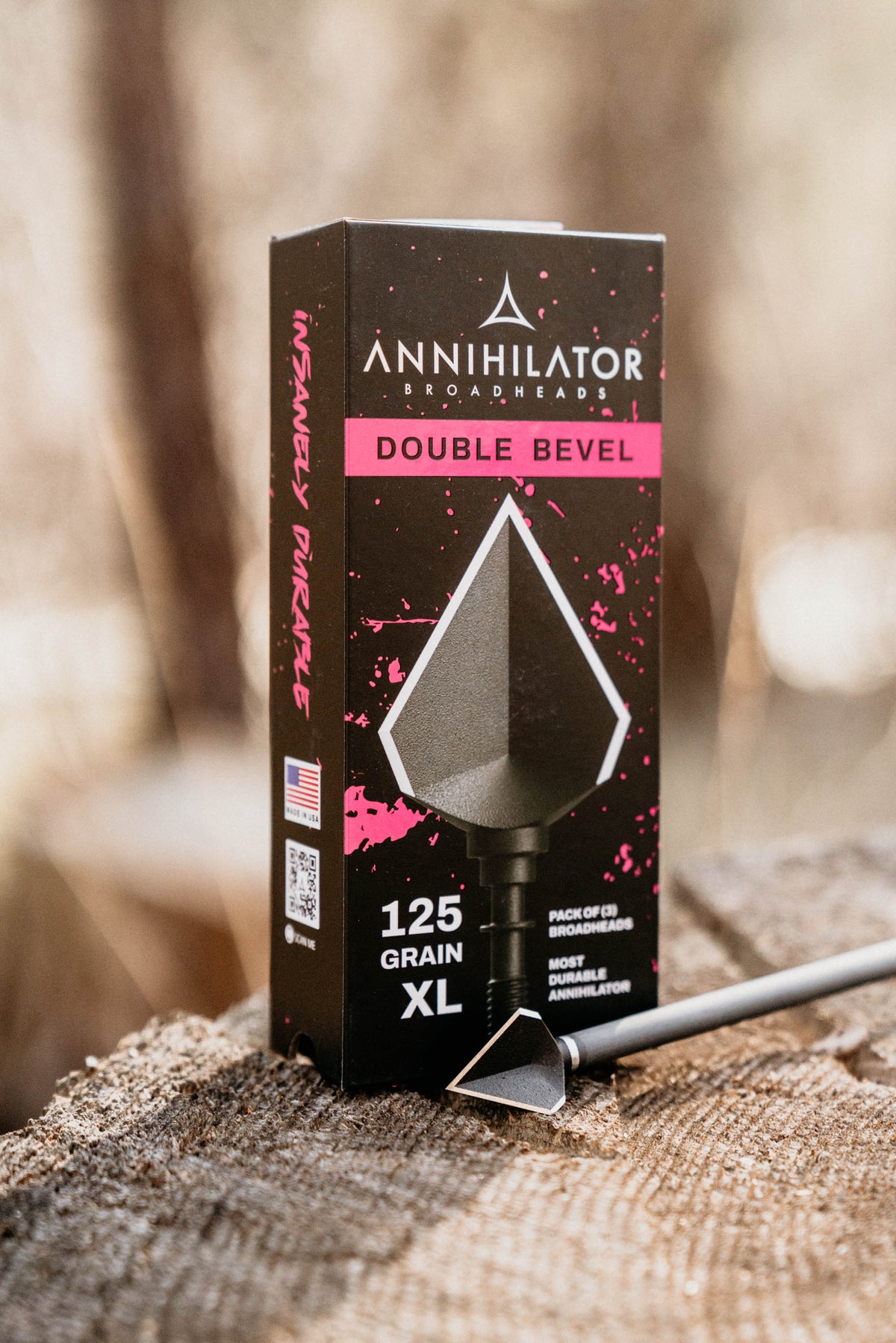 Annihilator Broadheads Double Bevel XL 125 – 1-1/16" Cut, Single-Piece Steel, 3-Pack