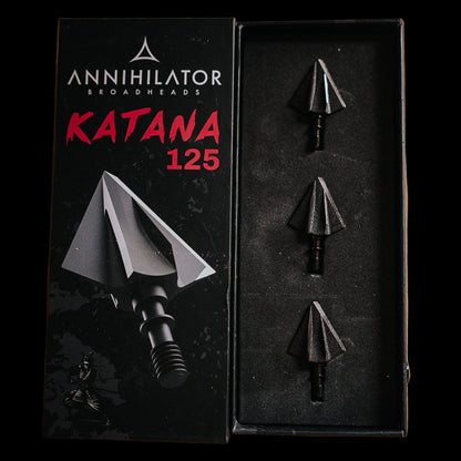 Annihilator Broadheads Katana 125 – Two-Blade Fixed Broadhead, Right or Left Bevel, 3-Pack