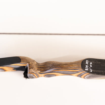 The BONES longbow, a traditional reflex-deflex bow.