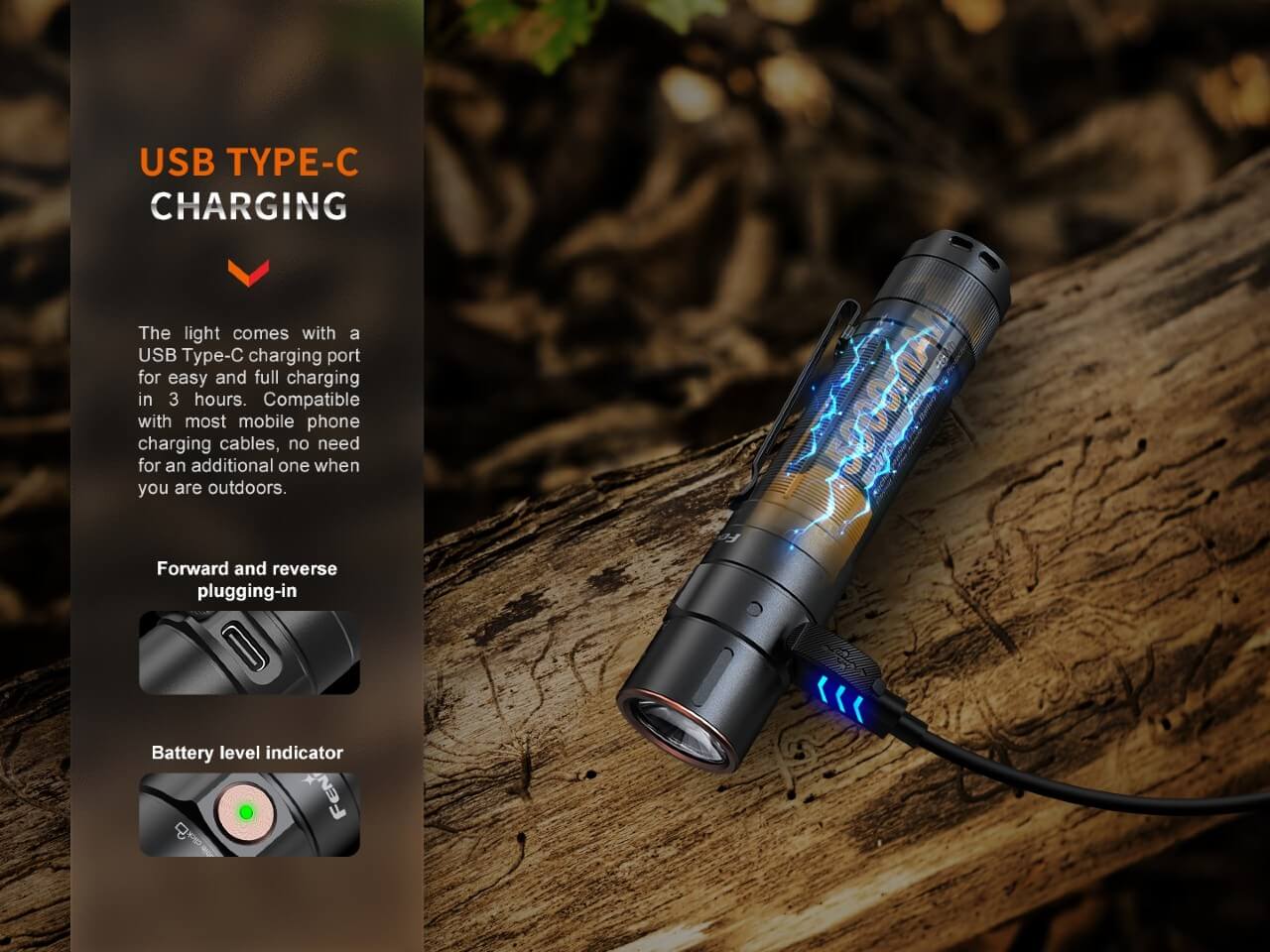 Fenix E35R Rechargeable EDC Flashlight – 3100 Lumens, 6 Modes