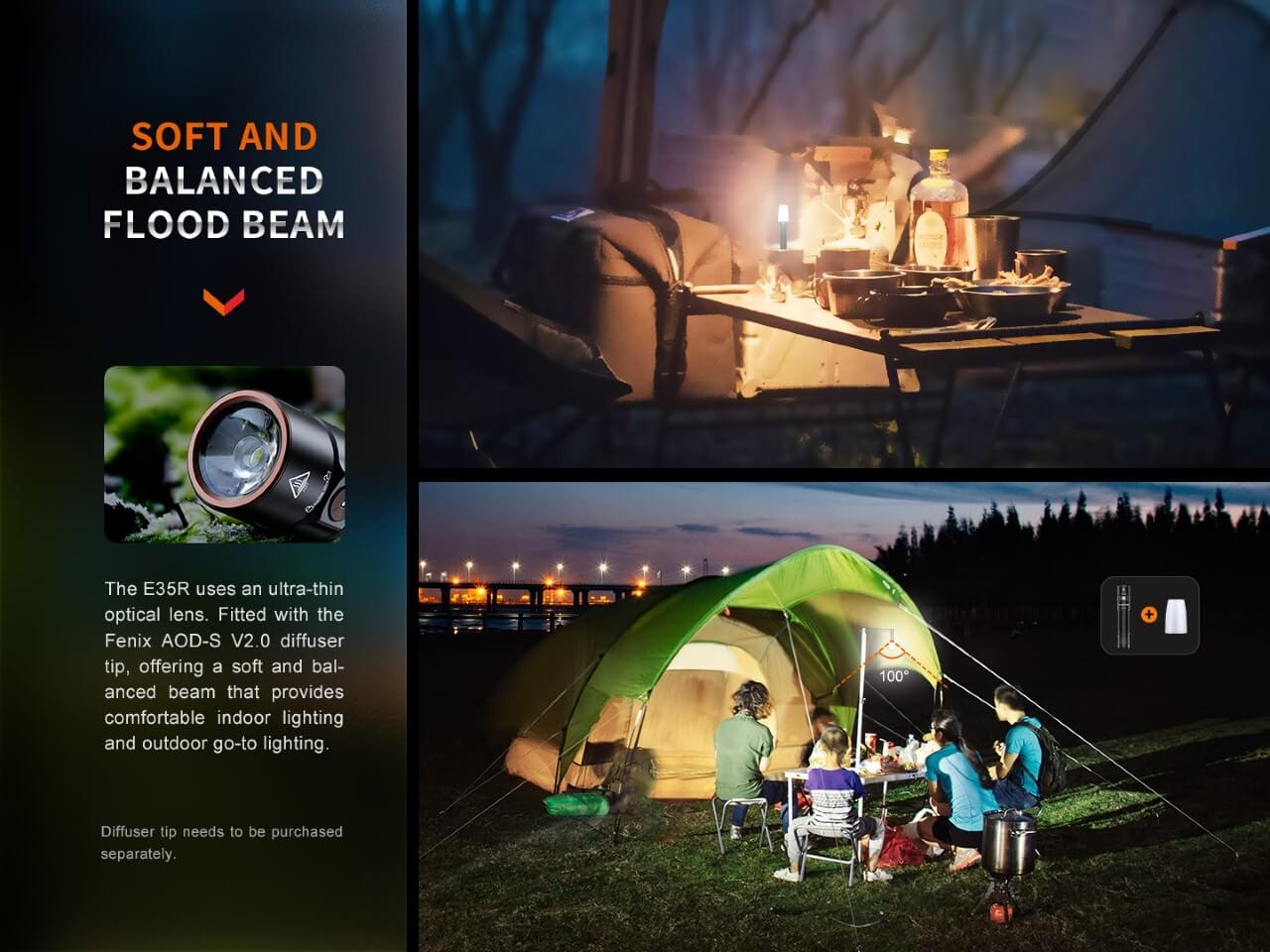 Fenix E35R Rechargeable EDC Flashlight – 3100 Lumens, 6 Modes