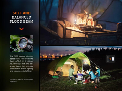 Fenix E35R Rechargeable EDC Flashlight – 3100 Lumens, 6 Modes