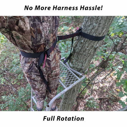 Silent Slide Adjustable Hunter Safety Belt – Quiet 360° Tree Stand Harness, USA Made