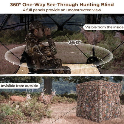 DirectDeals 360° One-Way See-Through Hunting Blind – 2-3 Person
