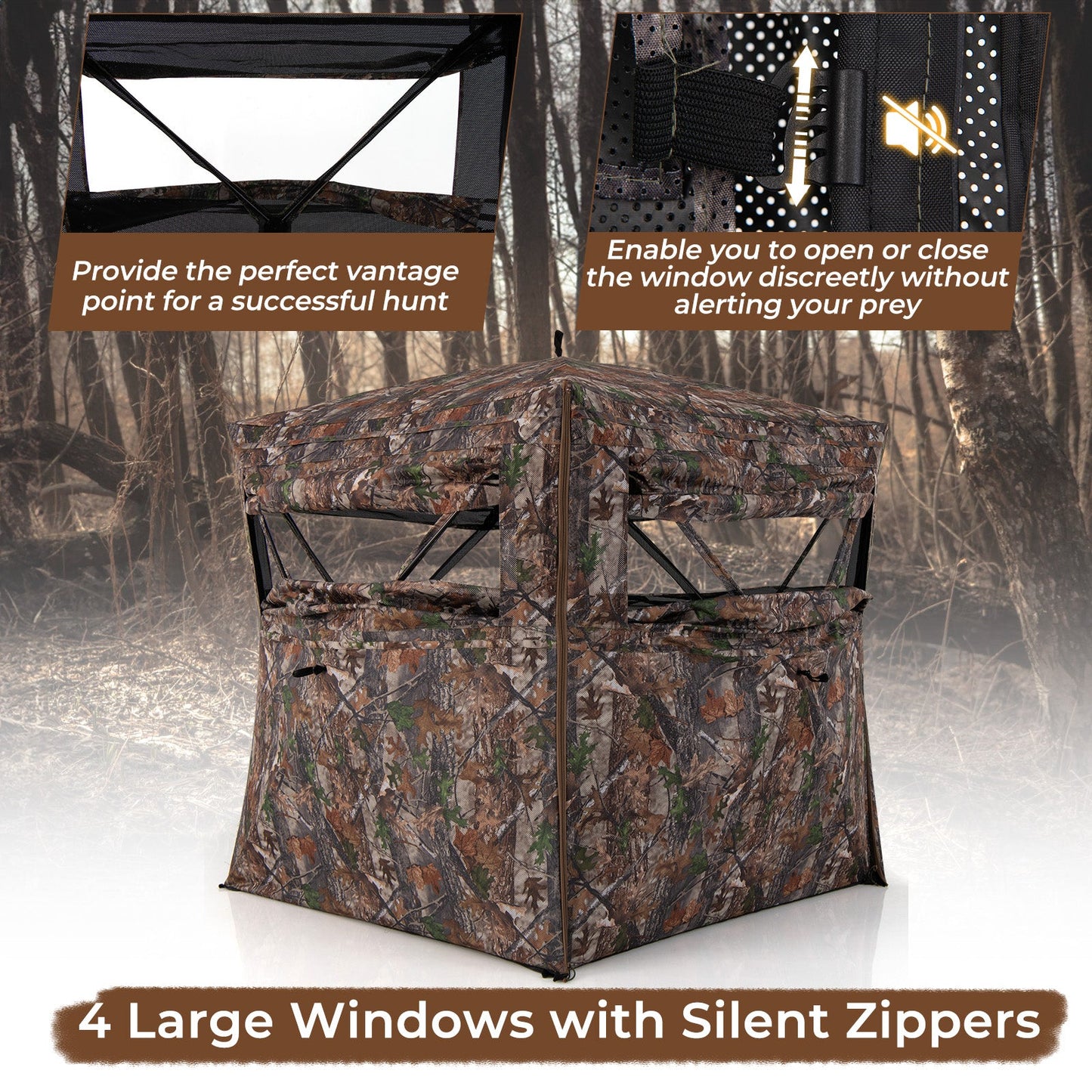 DirectDeals 360° One-Way See-Through Hunting Blind – 2-3 Person