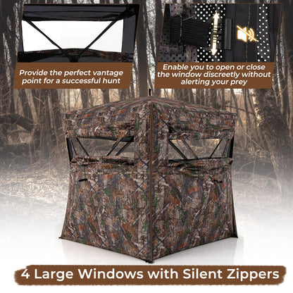 DirectDeals 360° One-Way See-Through Hunting Blind – 2-3 Person