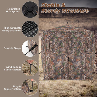 DirectDeals 360° One-Way See-Through Hunting Blind – 2-3 Person