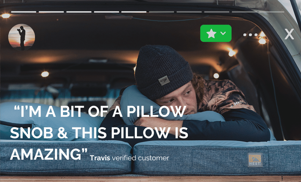 HEST Camp & Travel Pillow | Memory Foam | Packs Into Itself