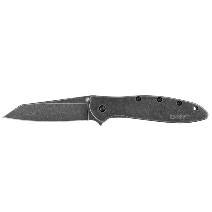 Kershaw Leek Blackwash – 3" Reverse Tanto, Sandvik 14C28N, Made in USA