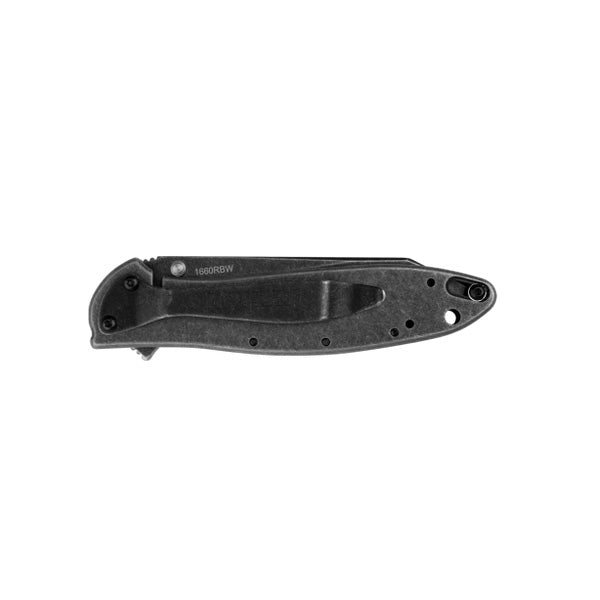 Kershaw Leek Blackwash – 3" Reverse Tanto, Sandvik 14C28N, Made in USA