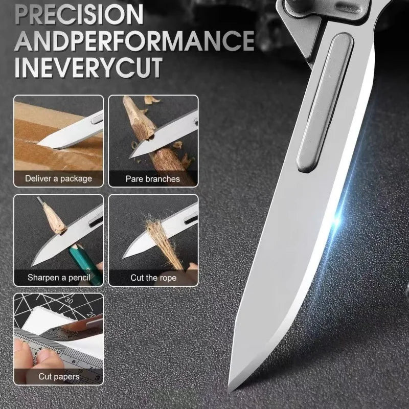 Carbon Fiber Folding Knife – Stainless Steel Blade, EDC Utility Knife