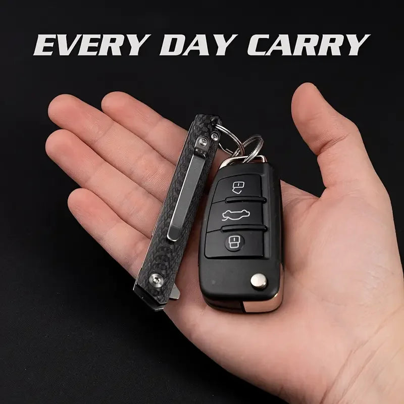 Carbon Fiber Folding Knife – Stainless Steel Blade, EDC Utility Knife