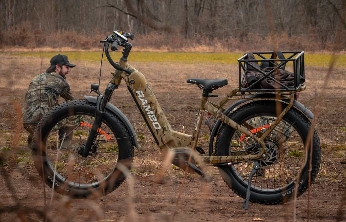 Rambo large e-bike basket for hauling hunting gear