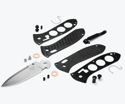 Benchmade Mini Presidio II Folding Knife - Carbon Fiber Handle - Satin High Carbon Steel