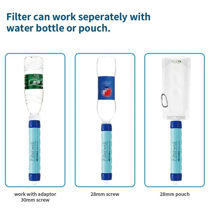 Filterwell 6L Gravity Water Filter Bag with Filter Straw | Camping & Emergency Filtration