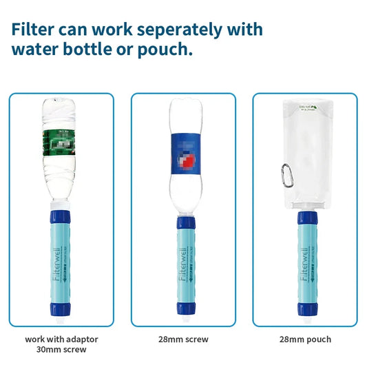 Filterwell 6L Gravity Water Filter Bag with Filter Straw | Camping & Emergency Filtration