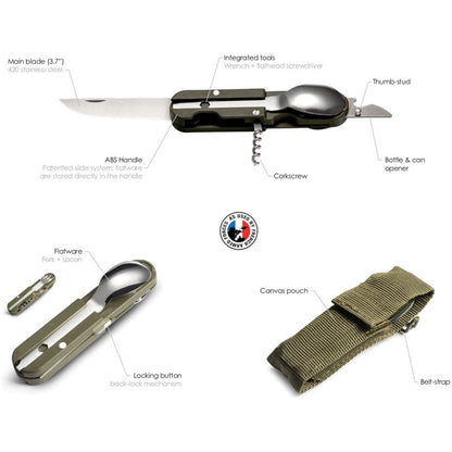 Bivouac French Army Camp Knife | Multi-Tool Folding Knife | Made in France