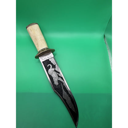 Bob Hardin Custom Bowie Knife 1989 – Scrimshaw Eagle, Serial No. 5 of 25
