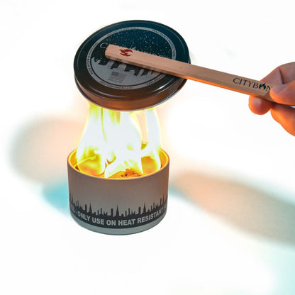 City Bonfires Camping & Cooking Accessory Pack | Camp Stove, Skewers, Lighter & Lid Buddy