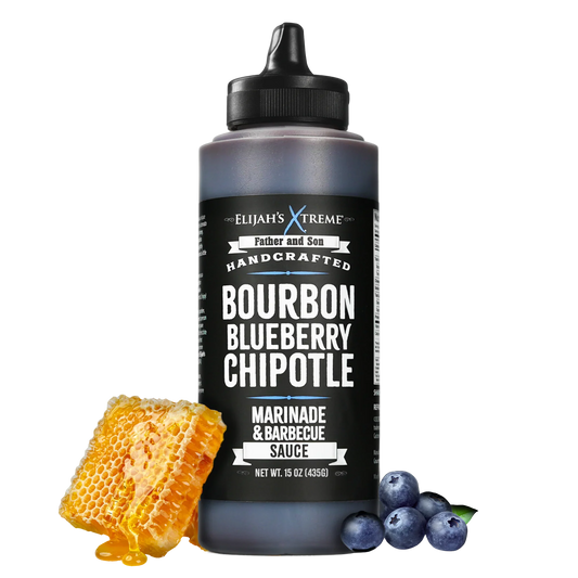 Elijah's Xtreme Bourbon Blueberry Chipotle BBQ Sauce & Marinade – 15.3 oz