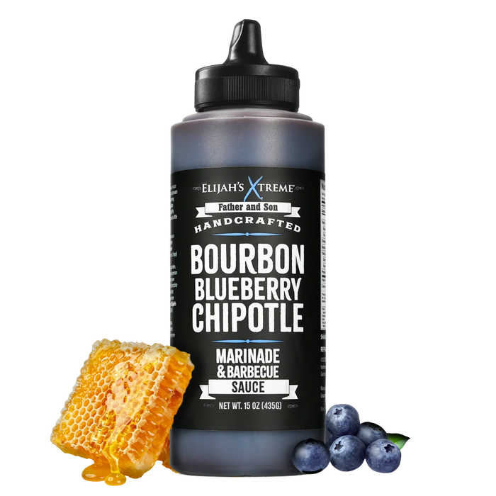 Elijah's Xtreme Bourbon Blueberry Chipotle BBQ Sauce & Marinade – 15.3 oz