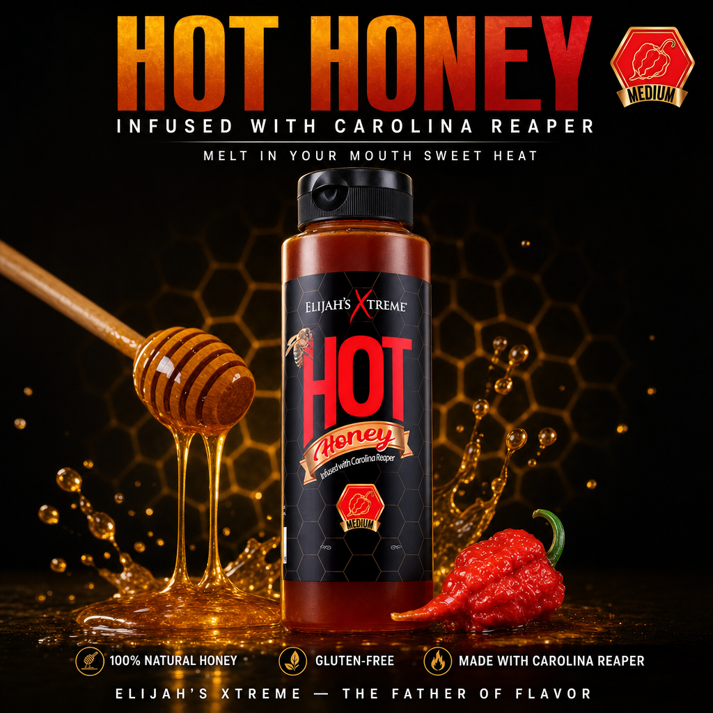 Elijah's Xtreme Hot Honey | Carolina Reaper Infused | 12 oz