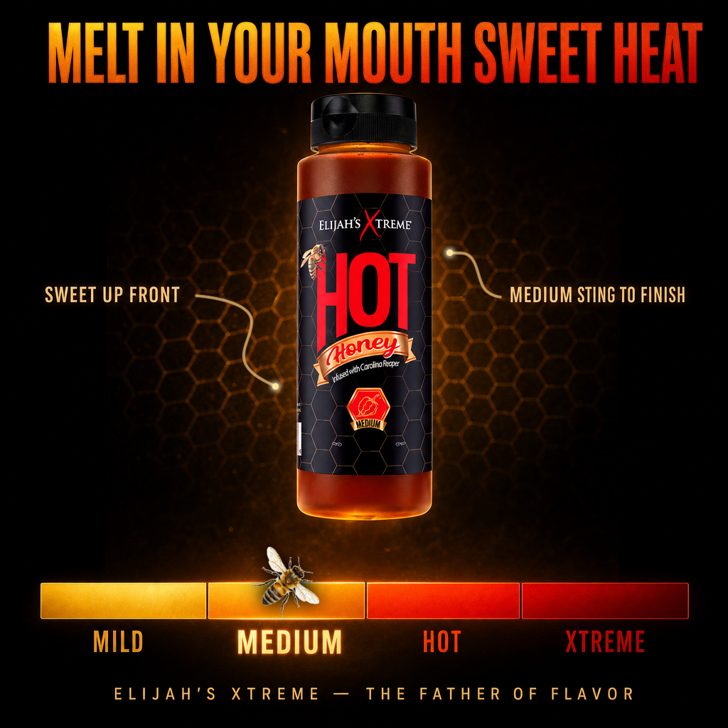 Elijah's Xtreme Hot Honey | Carolina Reaper Infused | 12 oz