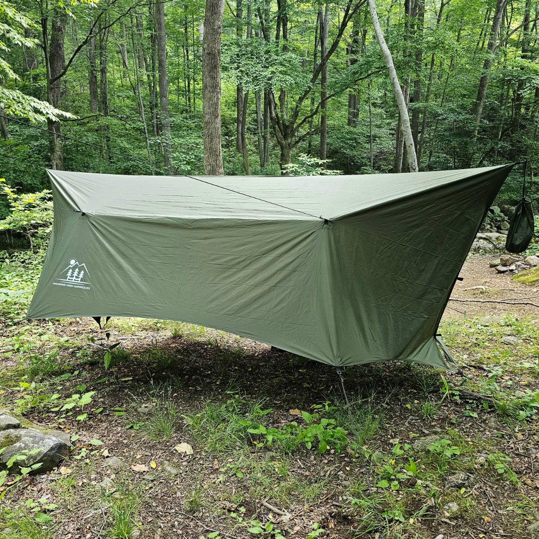 12 ft Hammock Tarp with Storm Doors | Hideaway Rain Fly